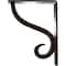 Ekena Millwork Ashford Triple, Wrought Iron Bracket, (Triple center brace), Antiqued Brass 2"W  x 5 1/2"D x 8"H BKTM02X05X08TASABS - alternate 3